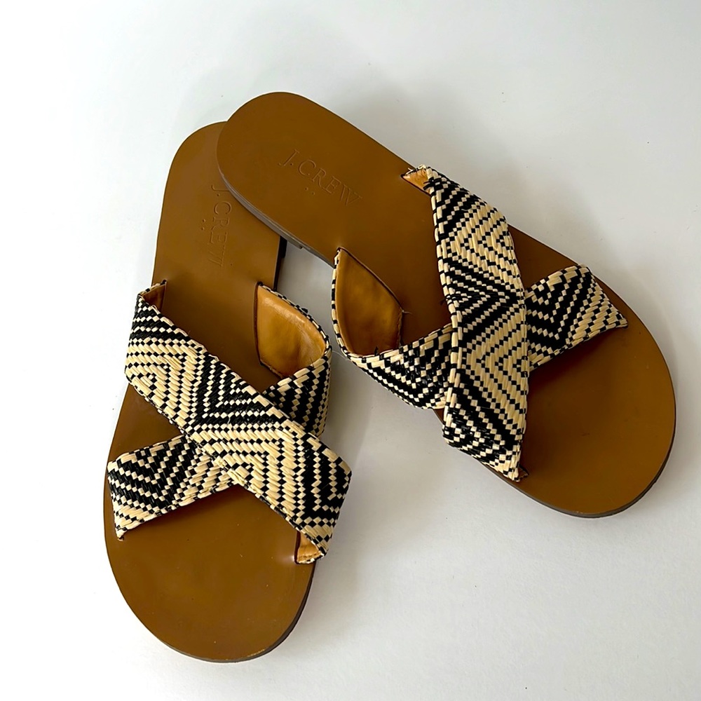 J.‎ Crew Woven Slides Sz 7